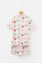 White Christmas Spirits Shirt Style 2pcs Short Pajama Set.
