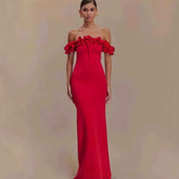 Ruffled Off-shoulder Temperament Waist-tight