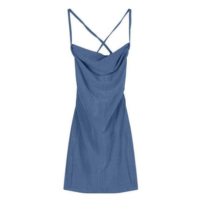 Strap Backless Skinny Sheath Elegant Dress for Women - Women&