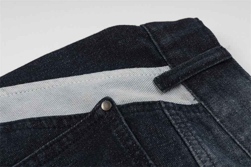 Irregular Striped Wide Leg Jeans For Men And Women