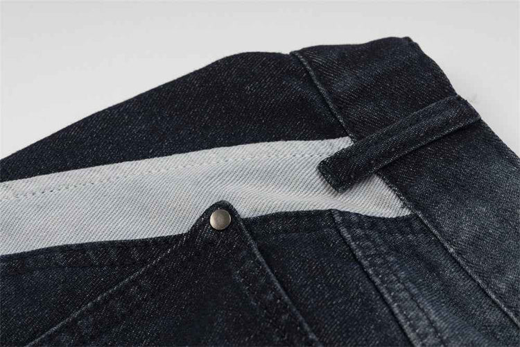 Irregular Striped Wide Leg Jeans For Men And Women