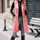 Fashionable Suede Slim-Fit Vest for Women - Retro Elegant Style - Florence Luxe