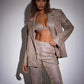 Long-Sleeved Blazer Suit and Straight-Leg Trouser Set with Bra Lapel for Fashion Parties - Florence Luxe