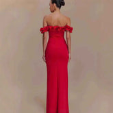 Ruffled Off-shoulder Temperament Waist-tight