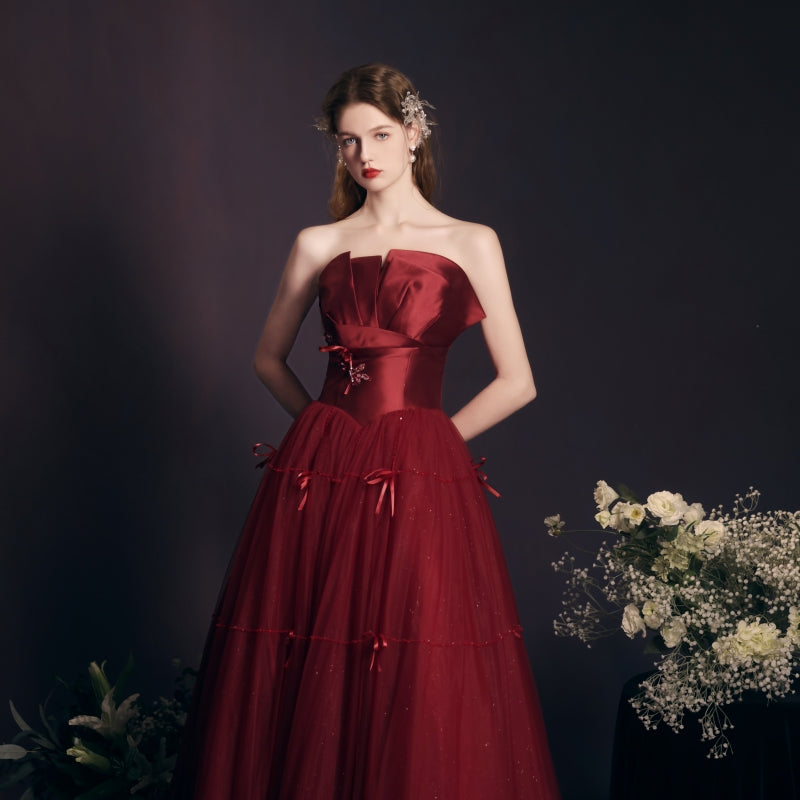 Red Tube Top Long Dress for Women - Heavy-Duty Style - Florence Luxe