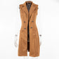 Fashionable Suede Slim-Fit Vest for Women - Retro Elegant Style - Florence Luxe