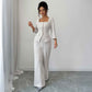 Elegant High-end Long-sleeved Shirt And Trousers Two-piece Set For Women