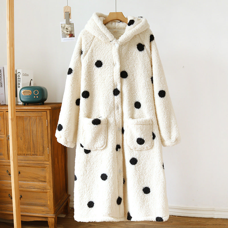 New Suit Fleece-lined Thickened Outer Wear Casual Loose Plus Size Homewear.