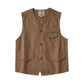 Original Kaji Retro Woven Cotton Vest - Washed-Out Worn Look