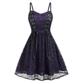 Skull Strap Dress Halloween Lace-up - Florence Luxe