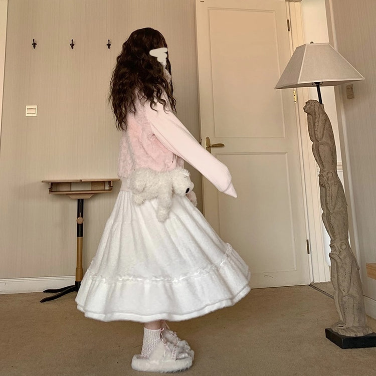 Plush Big Swing High Waist Plush Skirt for Effortless Style - Florence Luxe