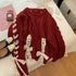 Red Sweater Animal Year Atmosphere Bow Design Sense.