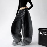 Retro Gradient American All-match Loose Machete Casual Denim Trousers for Women with Long Sleeve Graphic Tees for Women - Florence Luxe