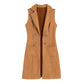 Fashionable Suede Slim-Fit Vest for Women - Retro Elegant Style - Florence Luxe