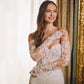 Off-Shoulder Lace Fishtail Gown with Long Sleeves - Florence Luxe