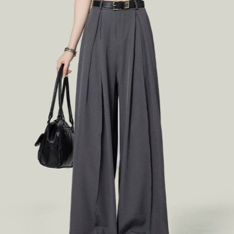 Gray Suit Pants For Women Spring And Autumn New High Waist - Florence Luxe