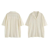 Thin Casual Vacation Knitted Lace Short Sleeve Top