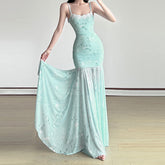 Hip Lifting Mesh Dress - Semi-permeable Long Dress for a Flattering Fit - Florence Luxe