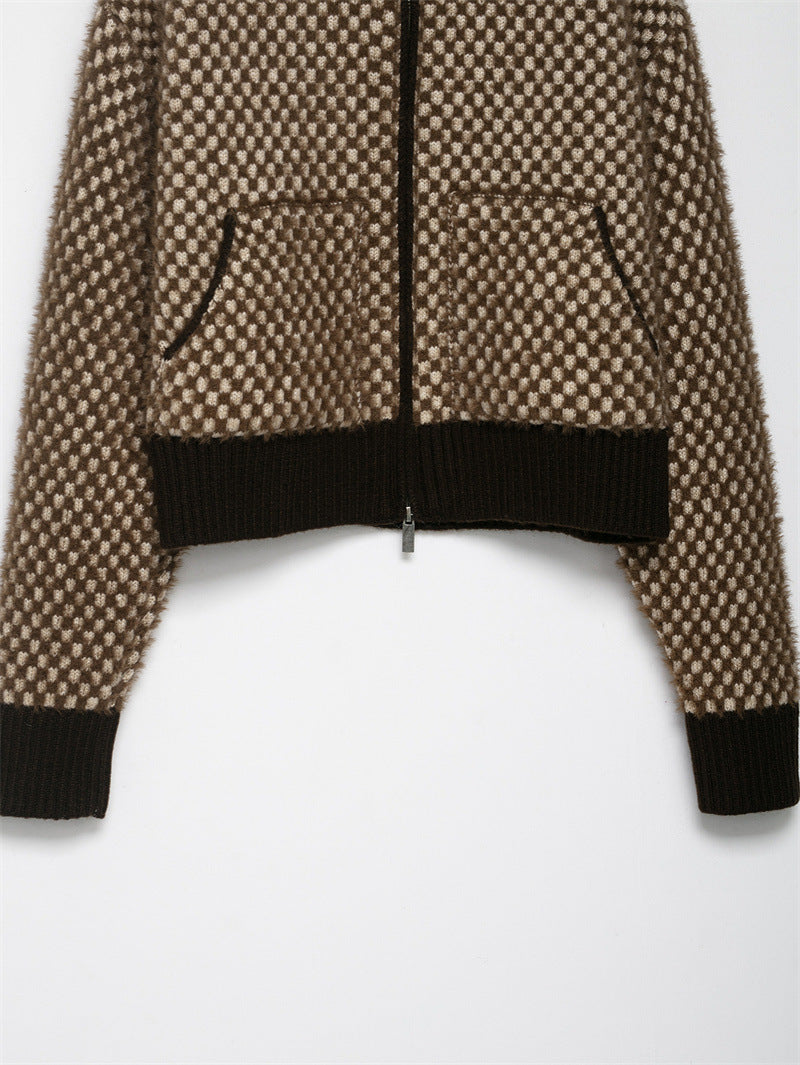 Loose Patchwork Knitting Coat For Women - Florence Luxe