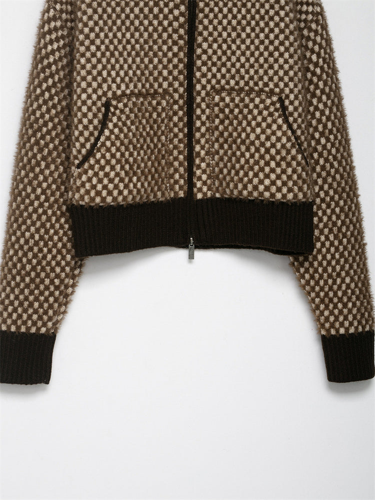 Loose Patchwork Knitting Coat For Women - Florence Luxe