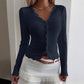 V-neck Lace Cardigan with Stitching for Women