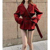 Versatile Loose Slimming Suit Collar Mid-length Coat.