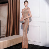Sequined Slimming Long Dress Women - Flattering Fit for Any Occasion - Florence Luxe