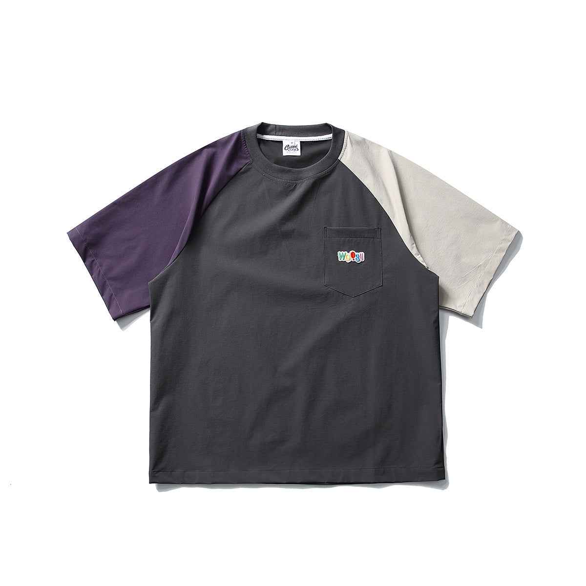 Contrast Color Quick-Drying T-Shirt with Raglan Sleeves