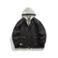 Color Matching Hooded Jacket Men with Three-Dimensional Pocket Retro Style - Florence Luxe