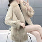 Faux Fur Mid-length Fox Fur Padded Coat.