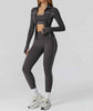 Zipper Slim Fit Yoga Suit - Three-Piece Health Sports Activewear