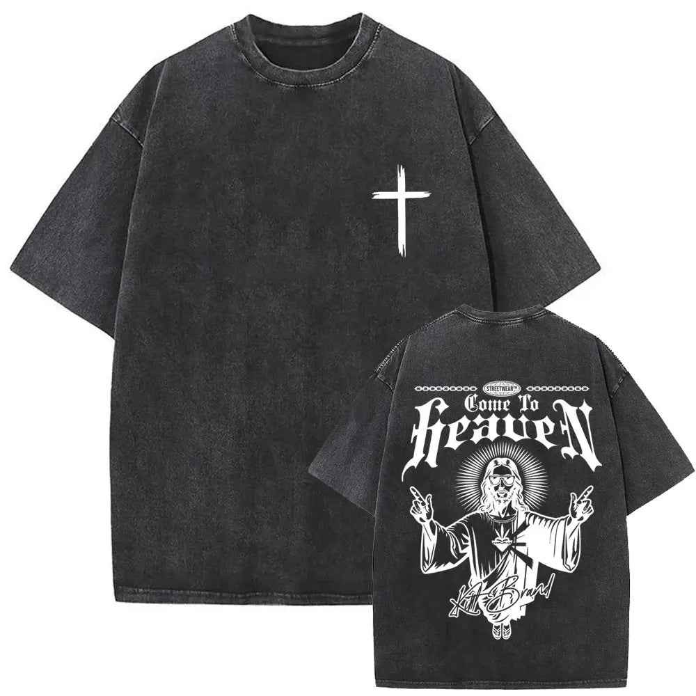 Christian Vintage Washed T-shirt - Jesus Forgive Them Father Design, Perfect Christian Jesus Forgive Them T-shirt