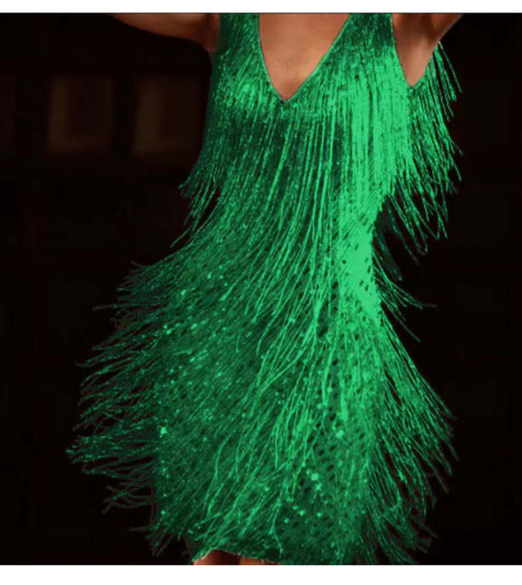 Tassel Deep V Camisole Gown Dress for Women - Elegant Evening Wear - Florence Luxe