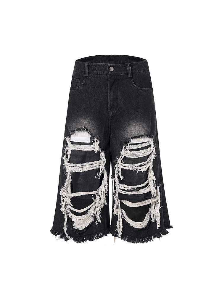 Cropped Ripped Patch Pants for a Trendy Look
