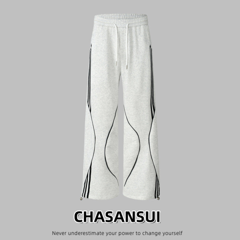 Autumn And Winter Leisure Sweatpants Loose Wide Leg Straight.