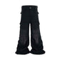 Detachable Multi-Pocket Overalls - Worn-Looking Washed-Out Two-Way Style