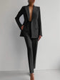Casual Suits Fashion Long Sleeve Single-breasted Jacket Top And Slim Fit Trousers Women&