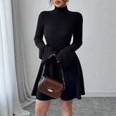 Elegant And Simple Temperament Wild Slim-fit Turtleneck Long Sleeve Dress - Florence Luxe