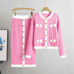 Skirt Knitted Cardigan Two-piece Set Dress For Women Autumn And Winter