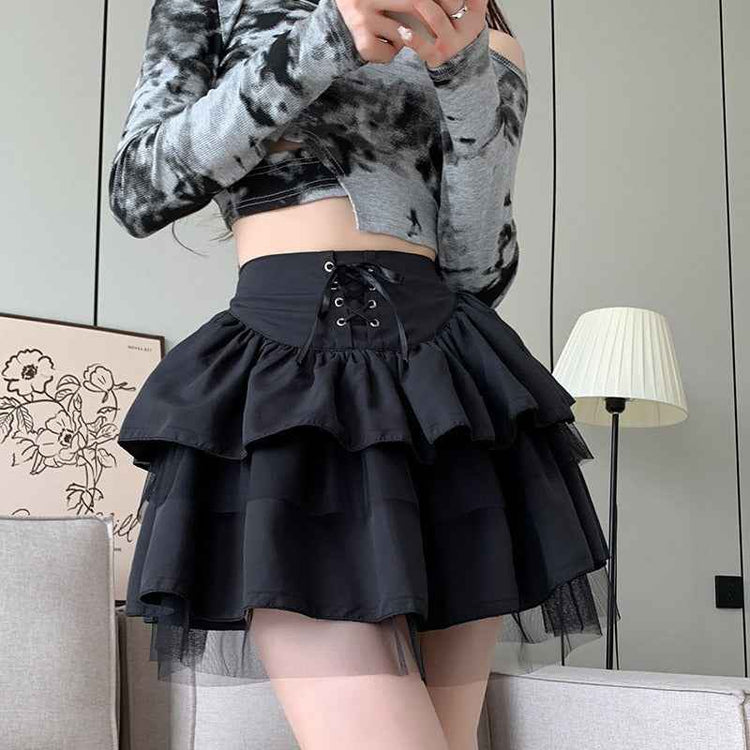 Niche Jk High Waist Mesh Skirt