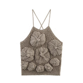 Three-Dimensional Flower Top with Fluffy Texture for Women - Florence Luxe