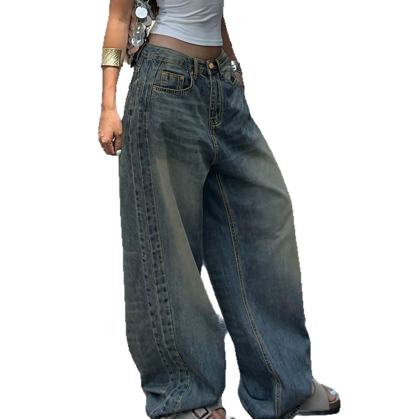 Versatile Wide-Leg Trousers with Casual Draggle-Tail Design - Florence Luxe