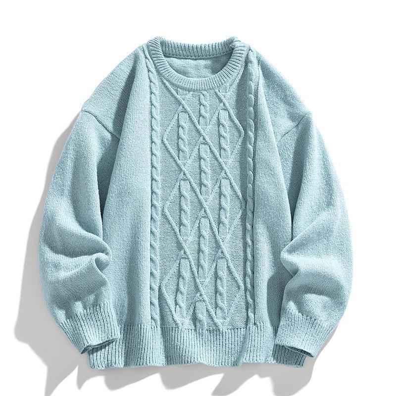 Twist Stripes Pullover Bottoming Shirt Autumn And Winter Furry Sweater