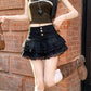 Pure Hot Girl Style Double-layer Lace Ruffled Denim Skirt Women - Florence Luxe