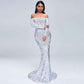 Strapless Long Sleeve Sequins Evening Dress for Parties - Perfect Strapless Sequins Evening Dress