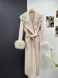 Autumn and Winter Cashmere Wool Reversible Coat for Women - Long Style