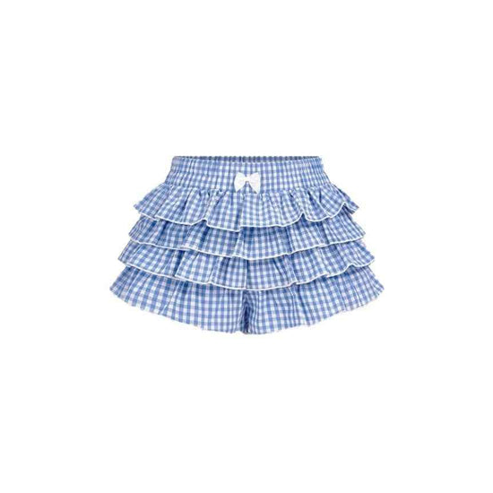 Summer Skirt Love Plaid Skirt Shorts Paired with Long Women&