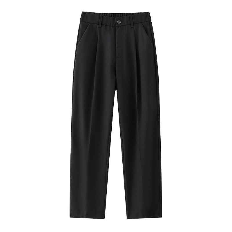 Loose Straight Black Casual Trousers Men