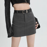 High Waist Petite A-Line Skirt - Hot Girl Split One Step Sheath Style - Florence Luxe