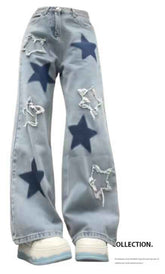 Retro Raw Edge Star Jeans for Women - Versatile Style and Comfort